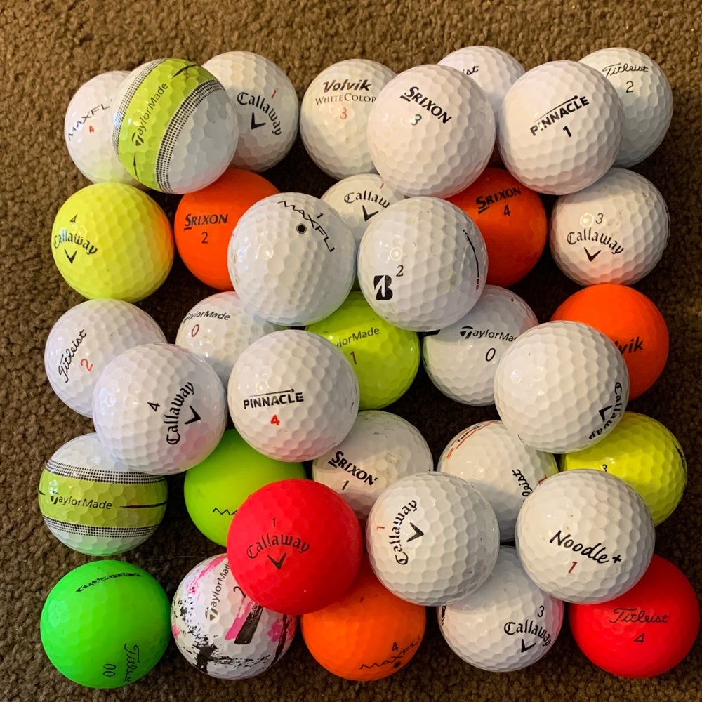 36 Calloway Titleist Maxfli  and More Multi-Color Golf Balls Set